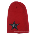 Hombre Unisex Soft Stretch de invierno de punto de doble capa Slouch Hip-Pop Star bordado gorro cálido Beanie Hat (HW136)
